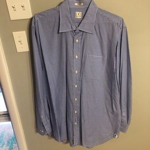 Blue/white, gingham, peter millar button up